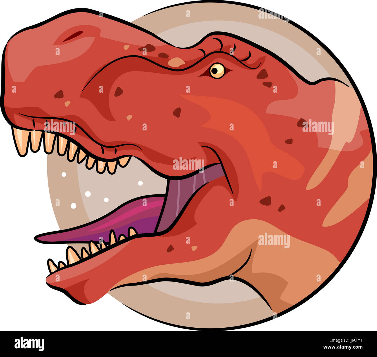 Icon Illustration Featuring a Tyrannosaurus Rex Baring its Sharp Teeth Stock Photo