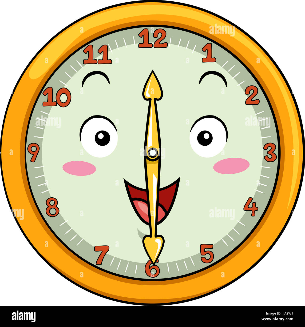 Mascot Illustration of a Smiling Clock with its Hands Pointing to the ...