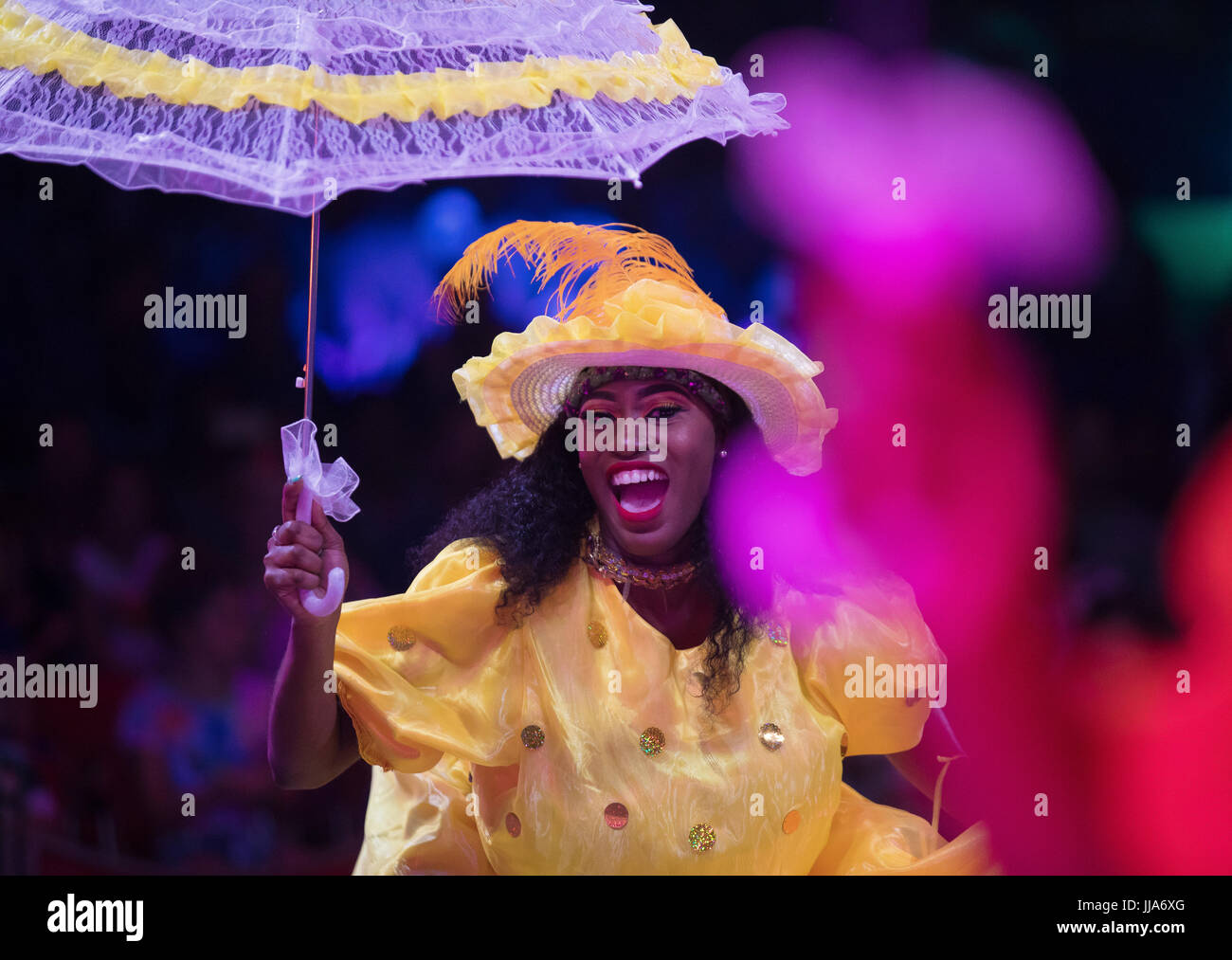 Members of the Caribbean Dynasty dancers from Trinidad & Tobago perform