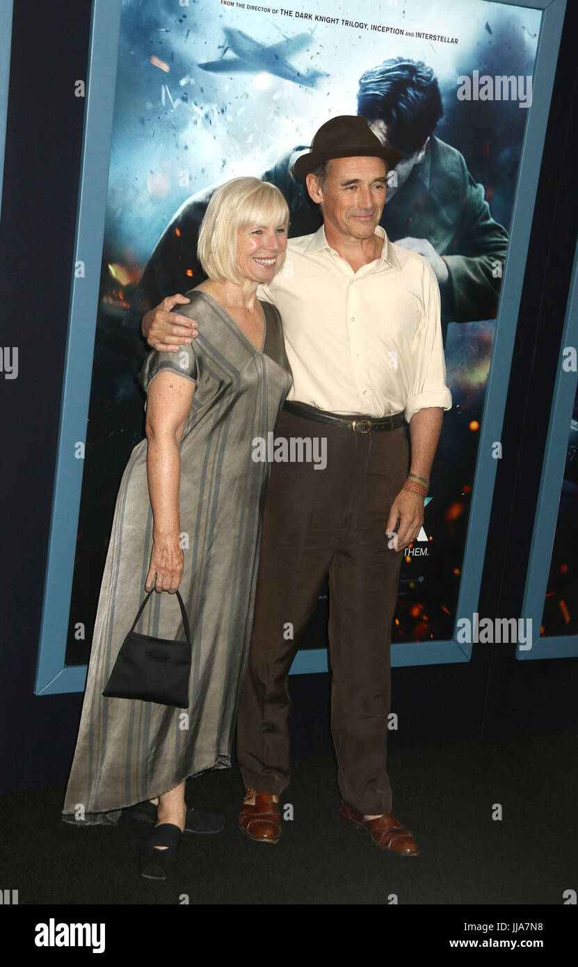 July 18, 2017 - New York, New York, U.S. - Actor MARK RYLANCE and CLAIRE VAN KAMPEN  attend the New York premiere of 'Dunkirk' held at the AMC Lincoln Square Theaters. (Credit Image: © Nancy Kaszerman via ZUMA Wire) Stock Photo
