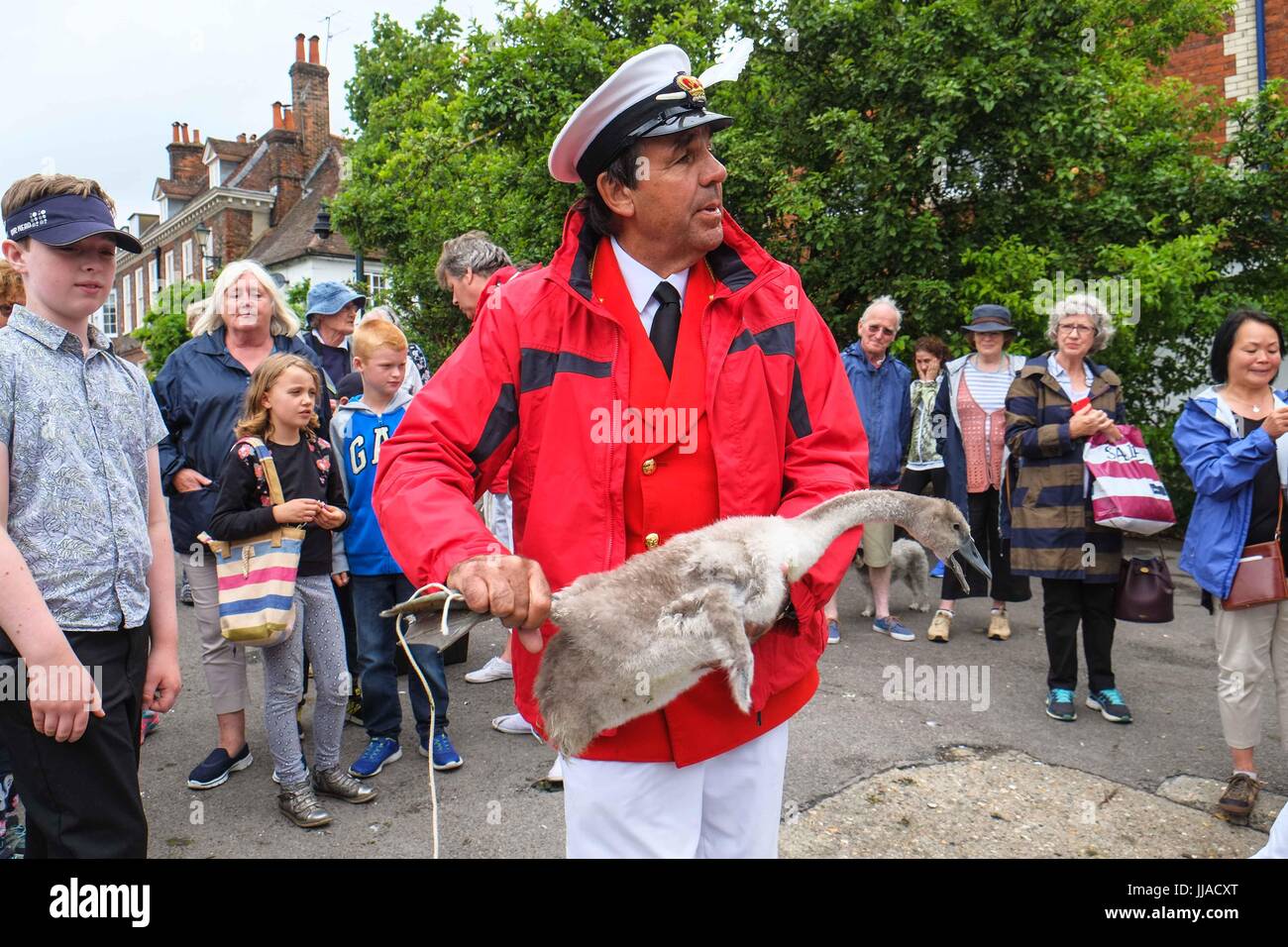 Henley on Thames, UK 19th July 2017. The Queens Swan Uppers including