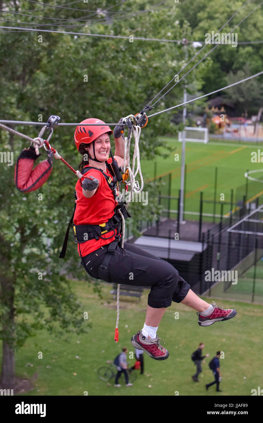 London, UK. 19th July, 2017. A staff member makes safety checks. Brave ...