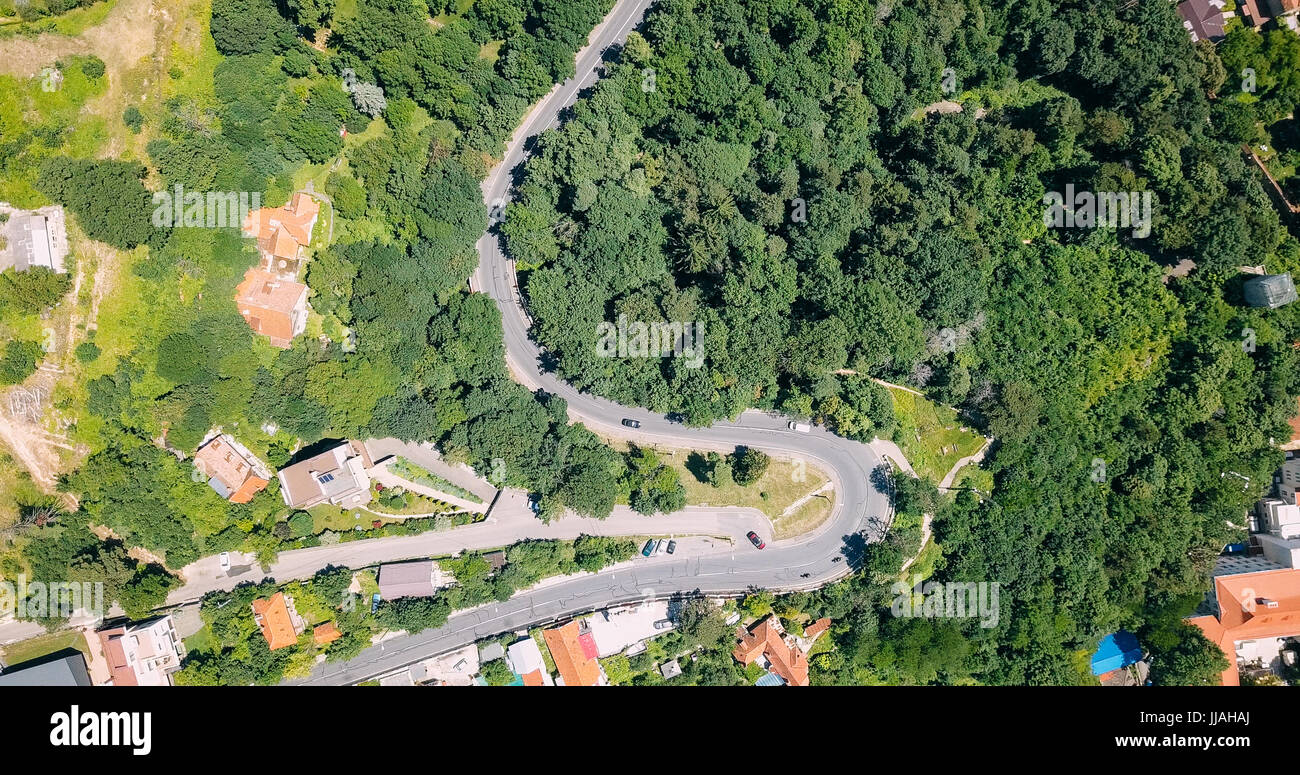 Aerial view green mountains empty hi-res stock photography and images ...