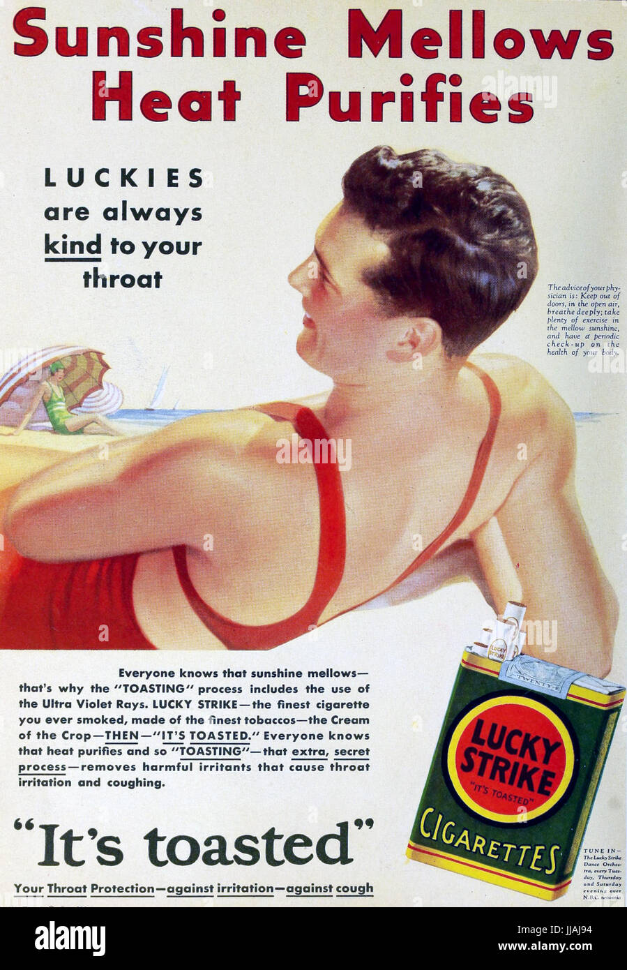 LUCKY STRIKE advert 1931 Stock Photo