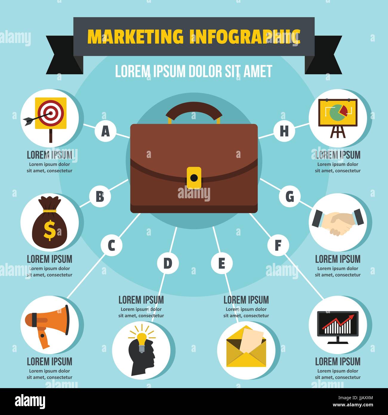 Marketing infographic concept, flat style Stock Vector Image & Art - Alamy