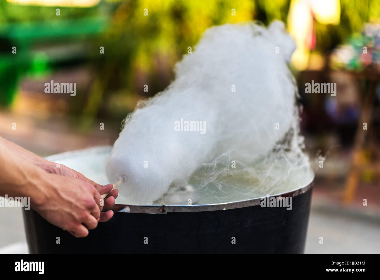 The process of making cotton candy, closeup, set Stock Photo Alamy