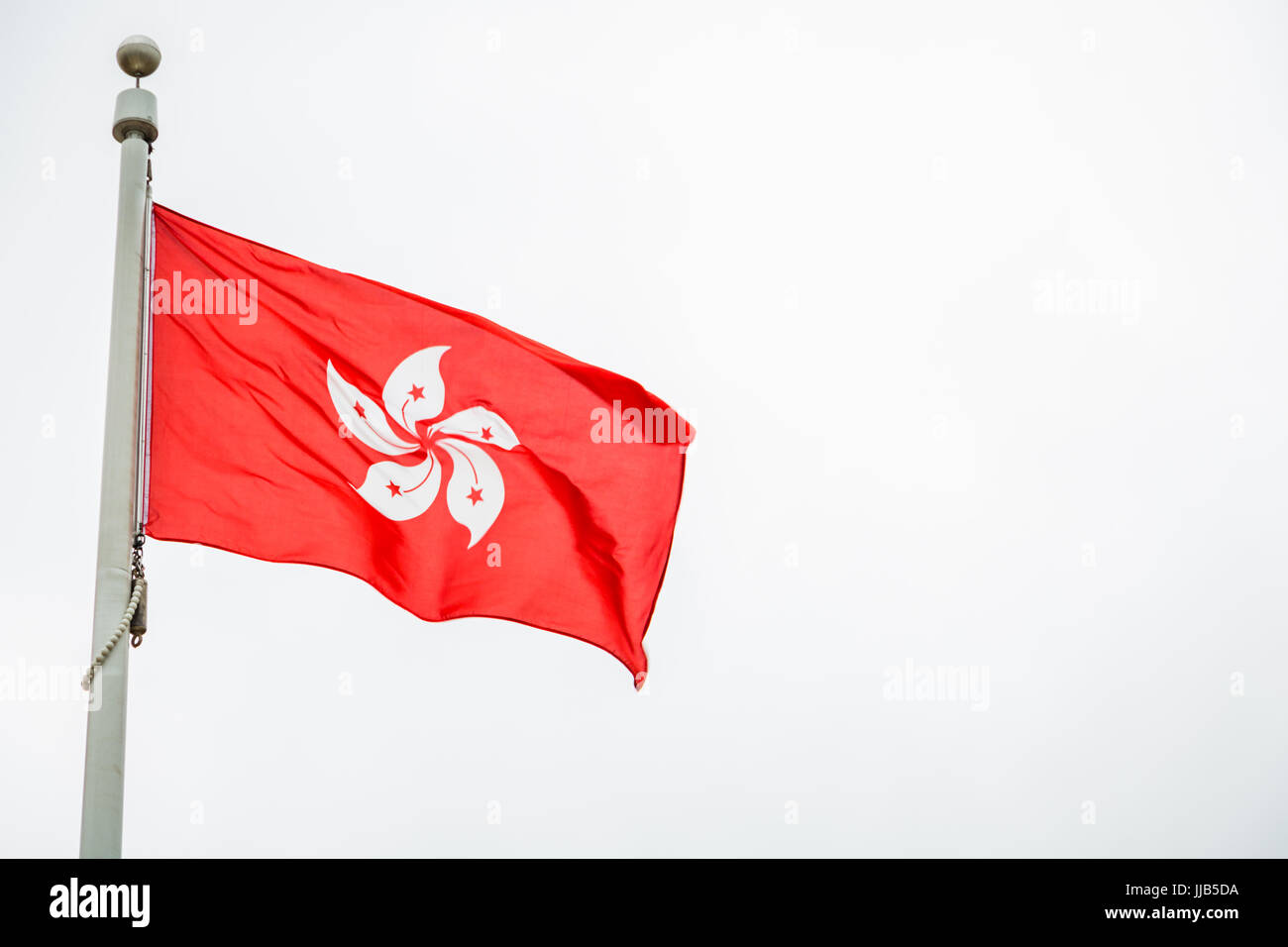 Hong Kong S.A.R Flag waving in the wind. Stock Photo