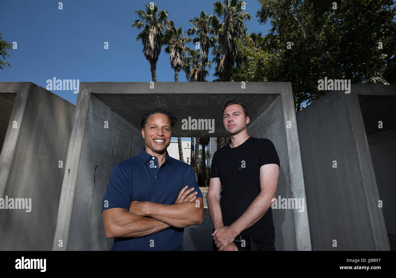 Cobi Jones and PJ Harrison in Los Angeles on July 12th 2017 Stock Photo