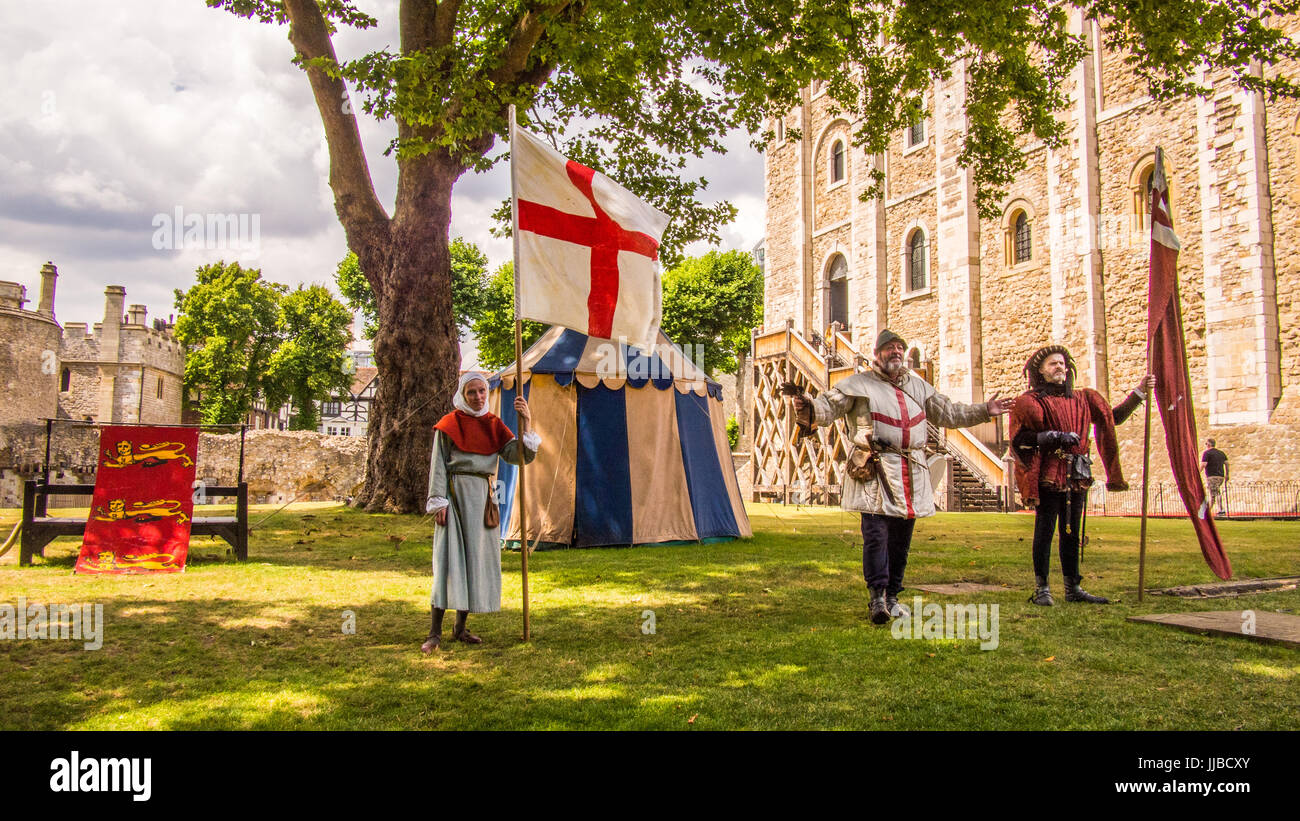 Re-enactment at the Tower of London Stock Photo