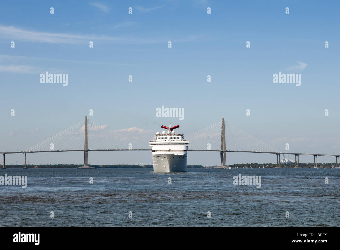 Charleston, SC March 29, 2017 Cruise ship leaving historic