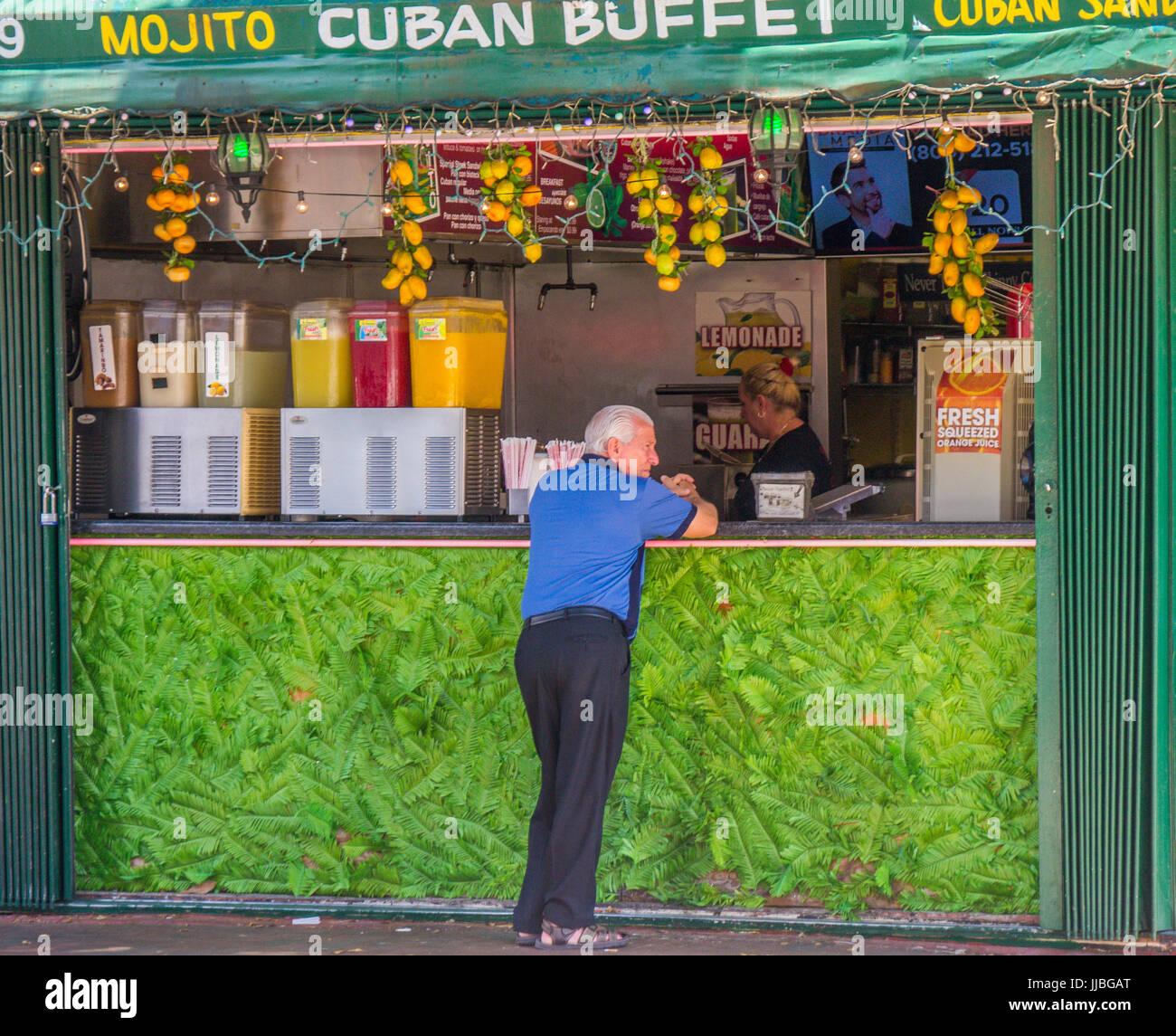 Cuban neighborhood of Little Havana in Miami Florida Stock Photo