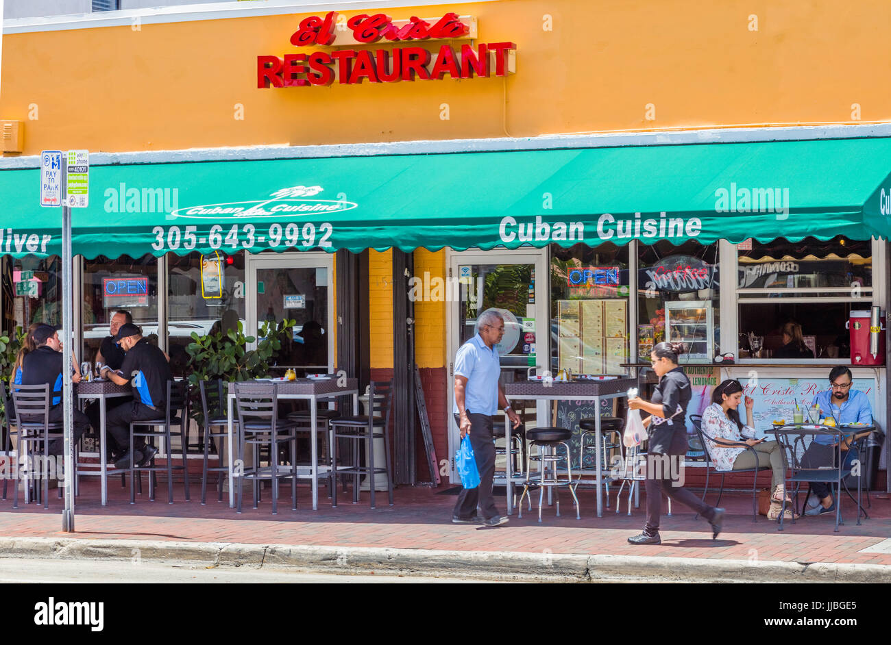 Cuban neighborhood of Little Havana in Miami Florida Stock Photo