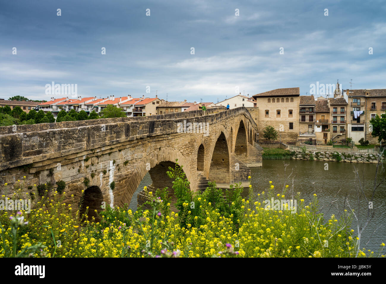 Romanesque Bridge Romanesque bridge (Puente Románico) in Puente la Reina, Navarre, Spain ...
