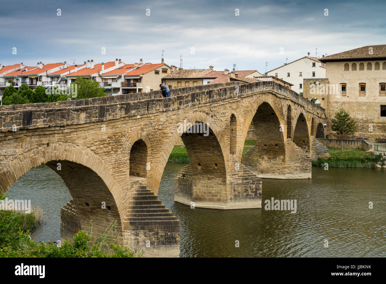 Romanesque Bridge Romanesque bridge (Puente Románico) in Puente la Reina, Navarre, Spain ...