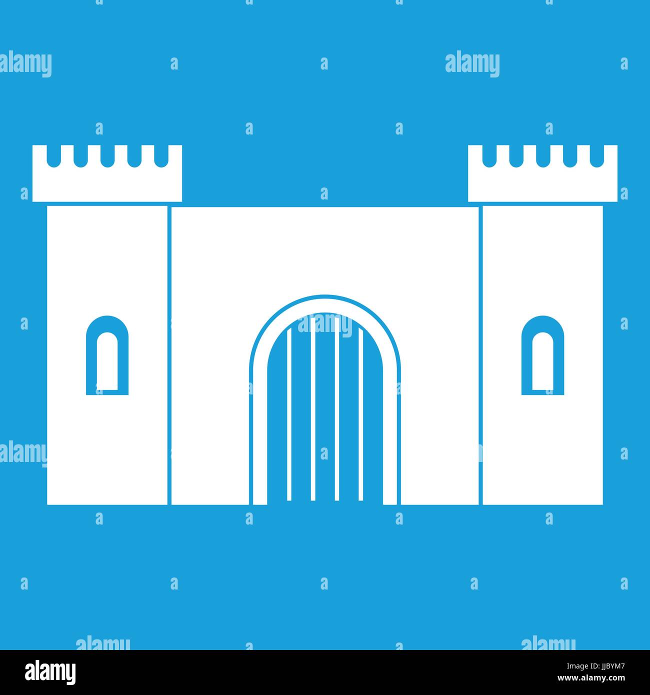 Fortress with gate icon white Stock Vector Image & Art - Alamy