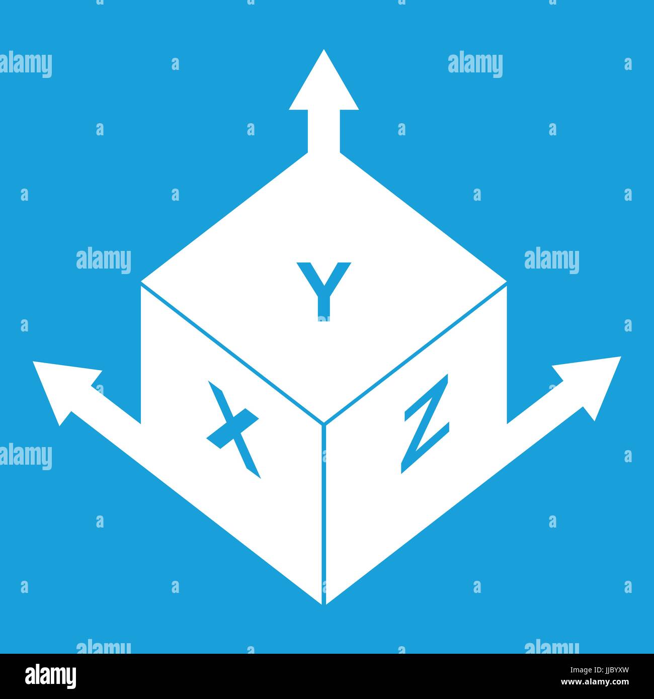 Measurement cube square icon white Stock Vector