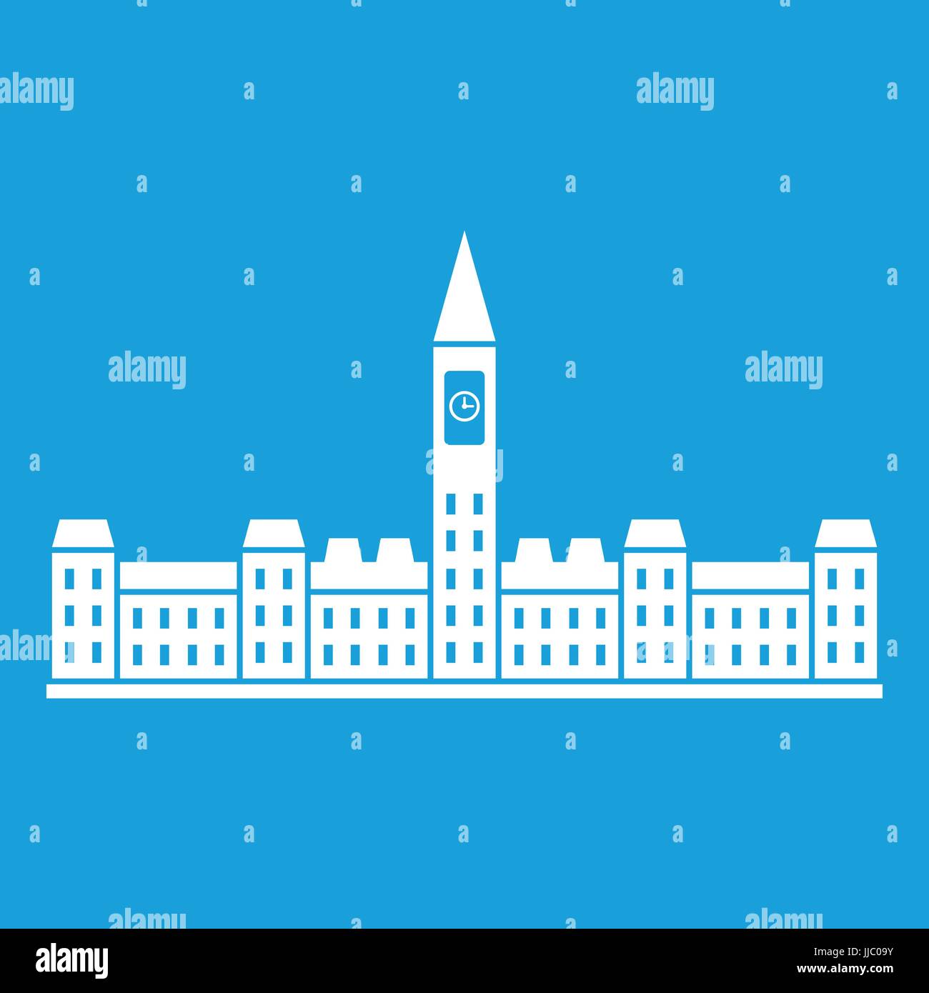 Parliament Building of Canada icon white Stock Vector
