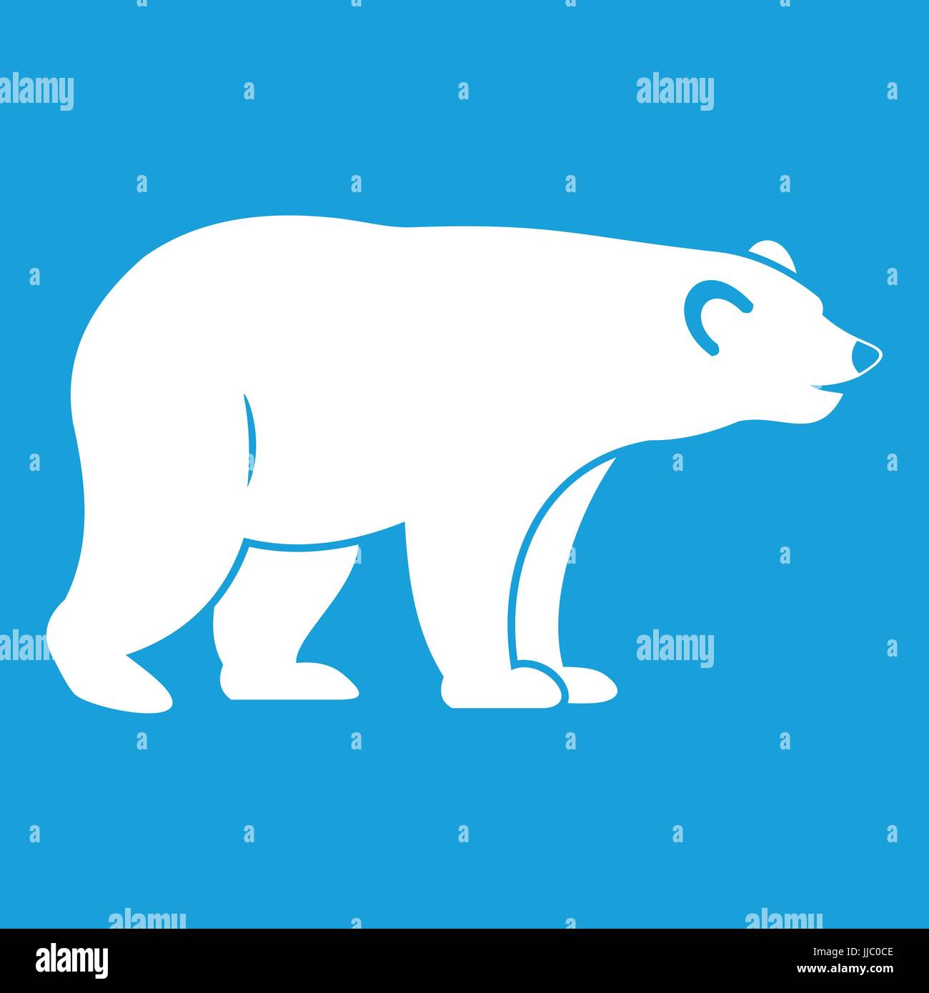 Wild bear icon white Stock Vector