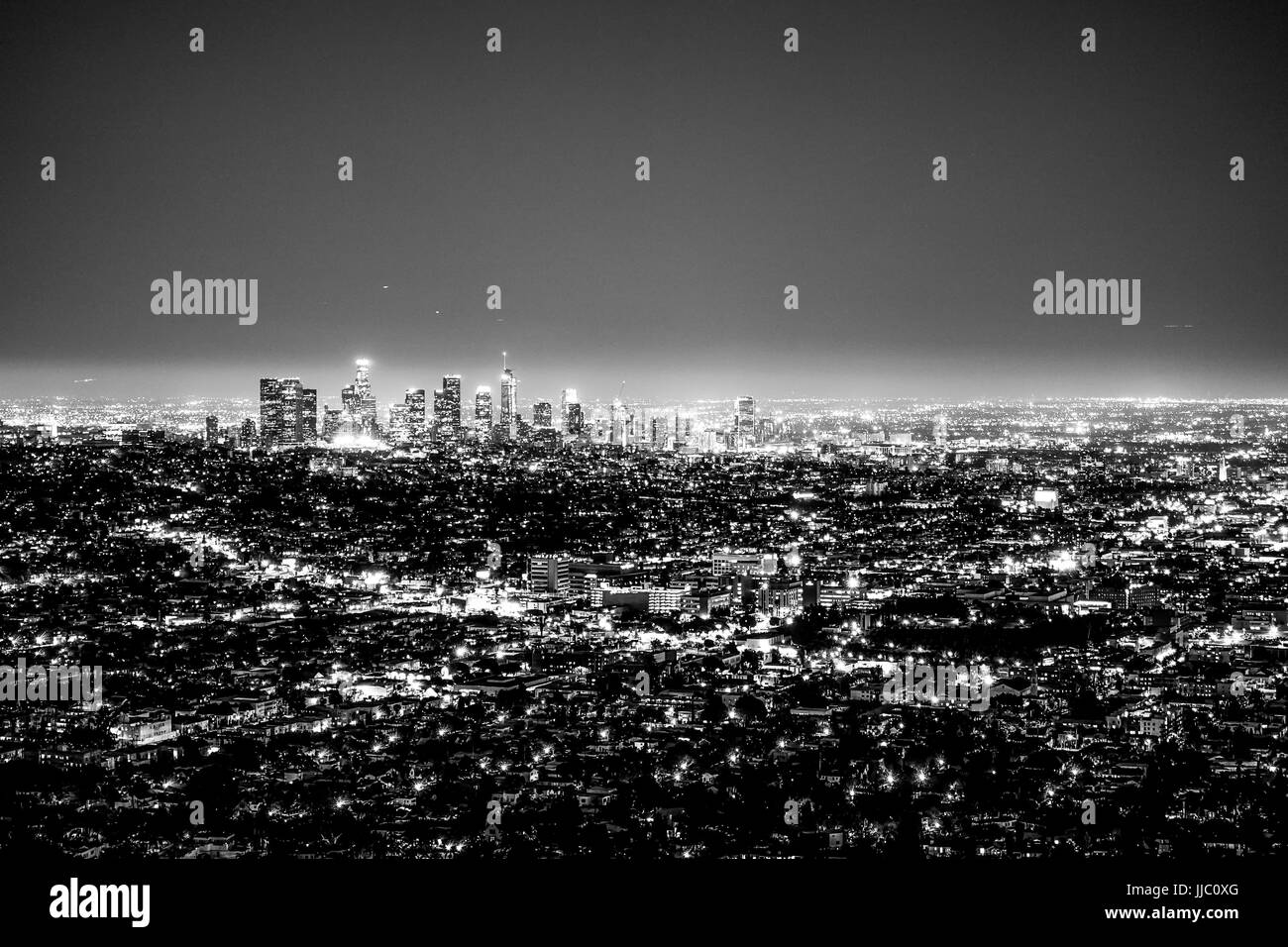 City lights of Los Angeles amazing aerial view Stock Photo Alamy