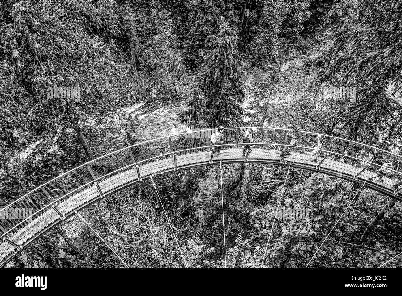 Wonderful Capilano Suspension Bridge Park in Canada - CAPILANO - CANADA - APRIL 12, 2017 Stock Photo