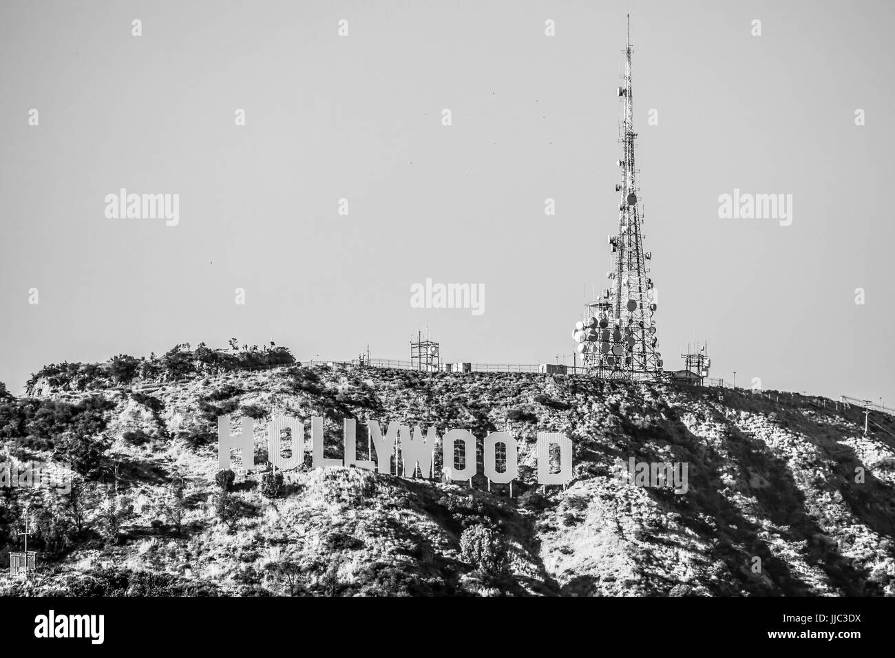 Famous Hollywood sign in Los Angeles - LOS ANGELES - CALIFORNIA - APRIL 20, 2017 Stock Photo