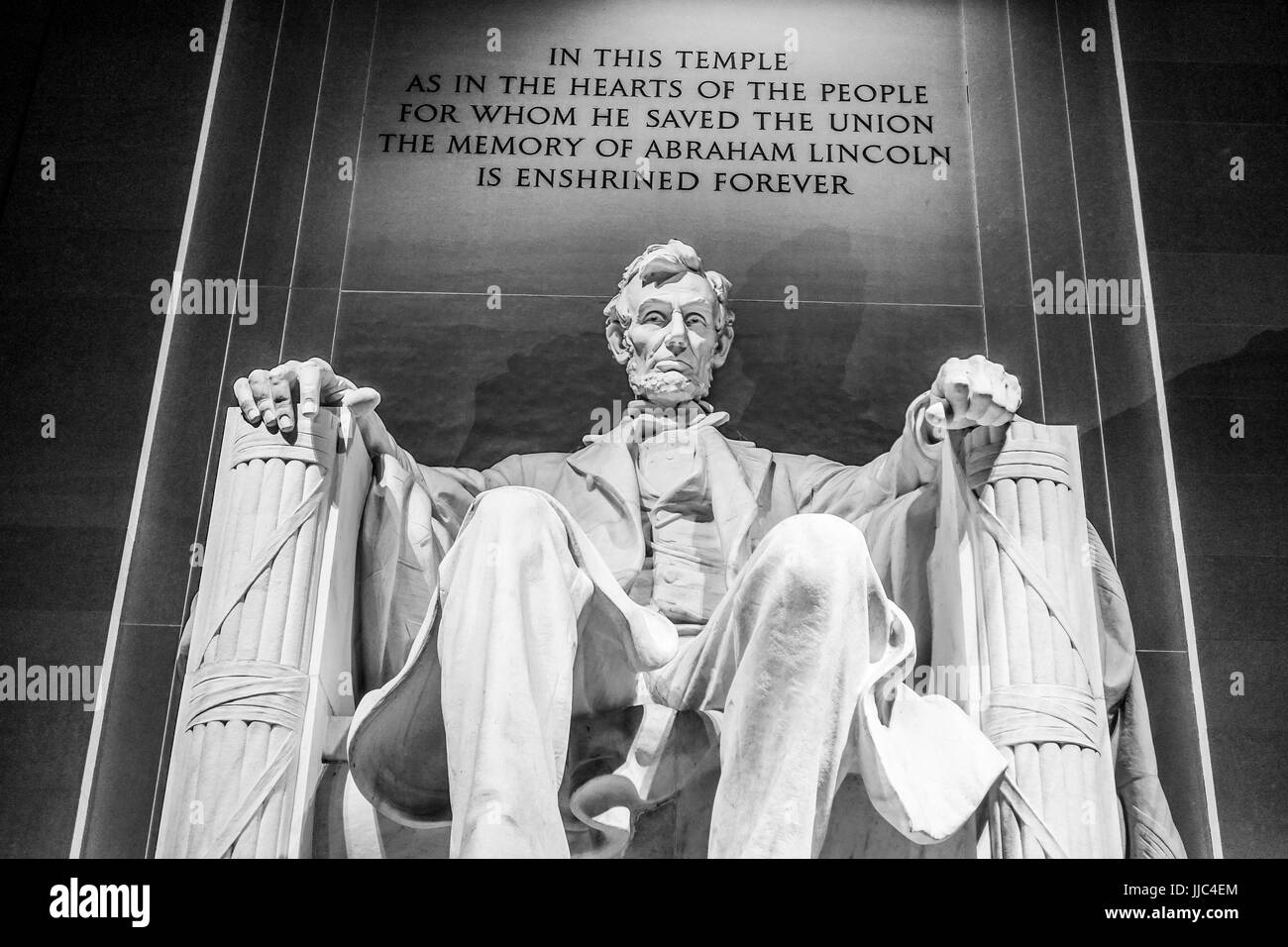Abraham Lincoln Statue in Washington DC The Lincoln Memorial Stock