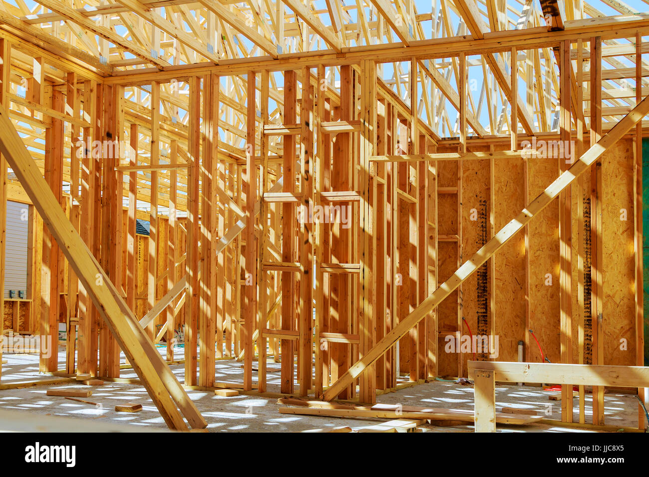 New construction of a house Framed New Construction Stock Photo - Alamy