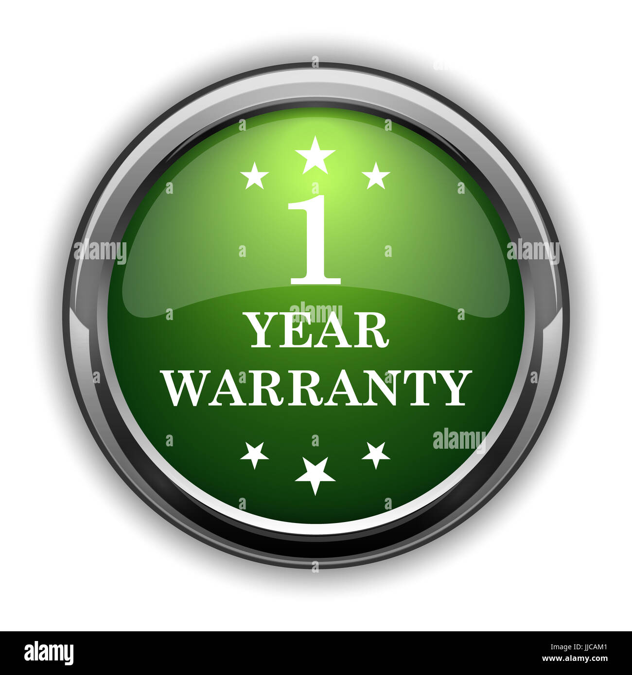1 year warranty icon. 1 year warranty website button on white ...