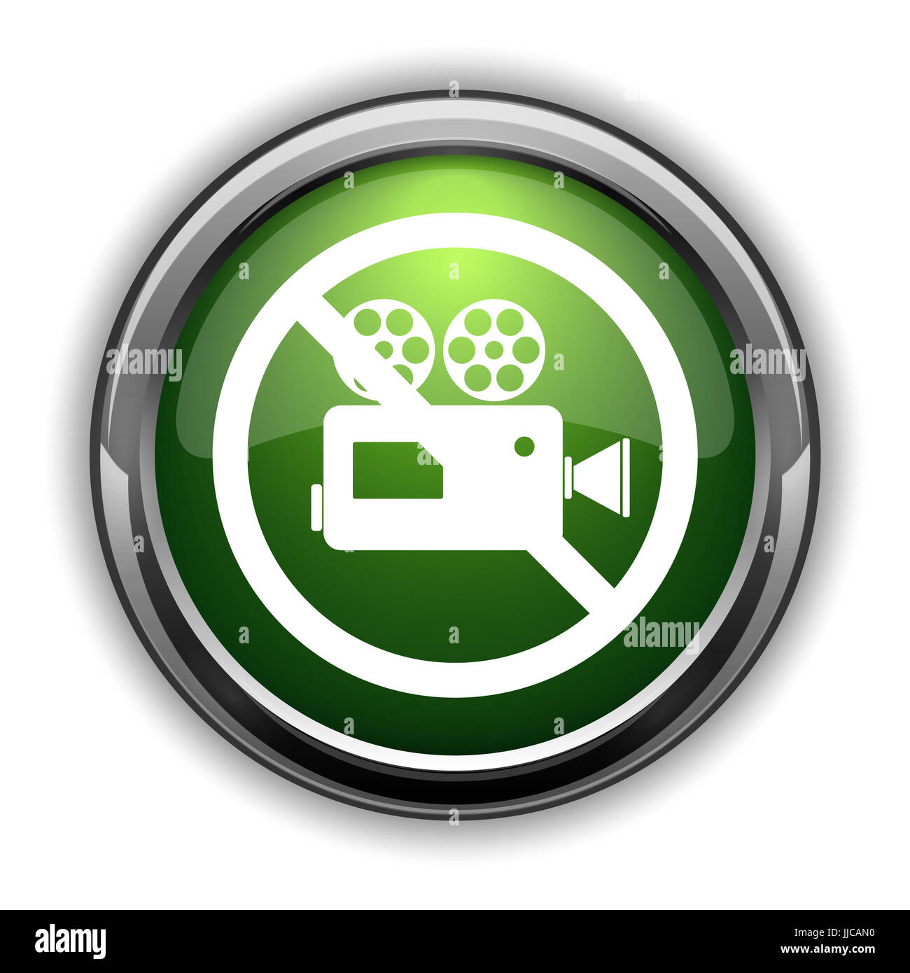 Forbidden video camera icon. Forbidden video camera website button on ...