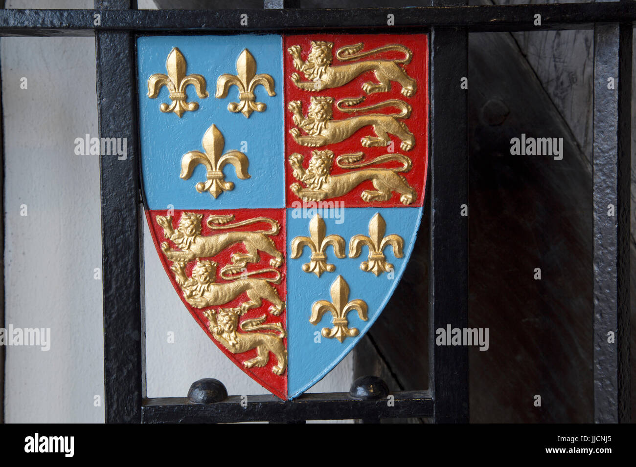 Coat of Arms, Guildhall and Grammar School; Stratford Upon Avon; England; UK Stock Photo Alamy