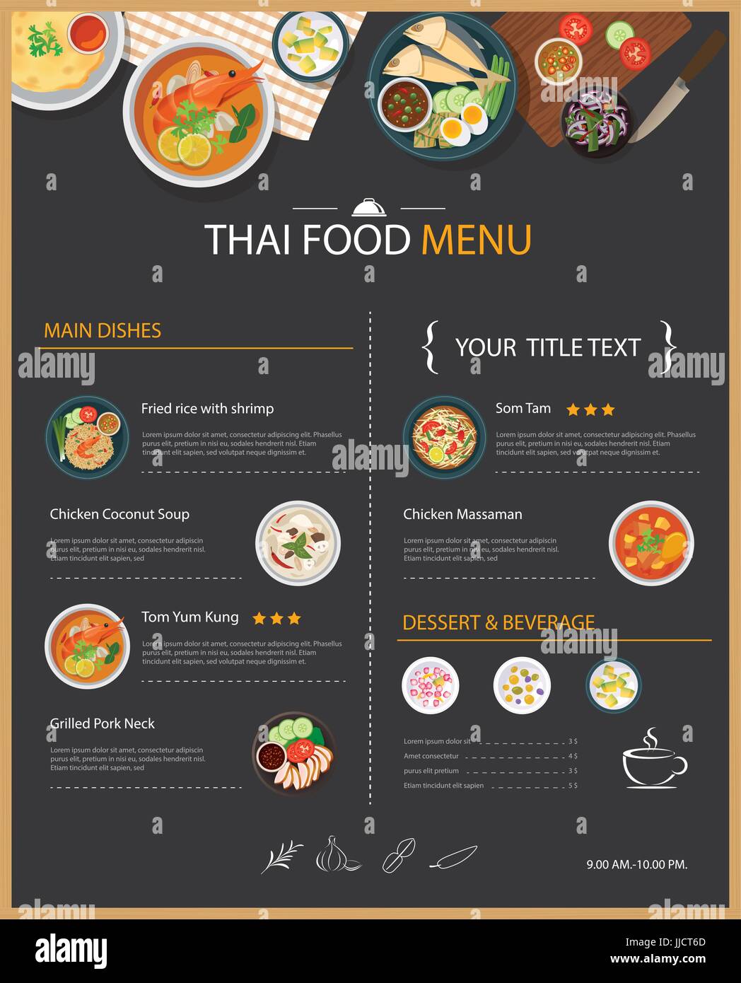 vector-thai-food-restaurant-menu-template-flat-design-stock-vector-image-art-alamy