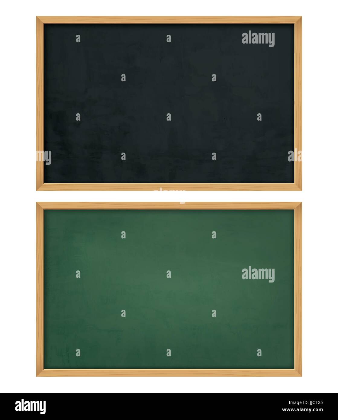 empty black board with wooden frame Stock Vector