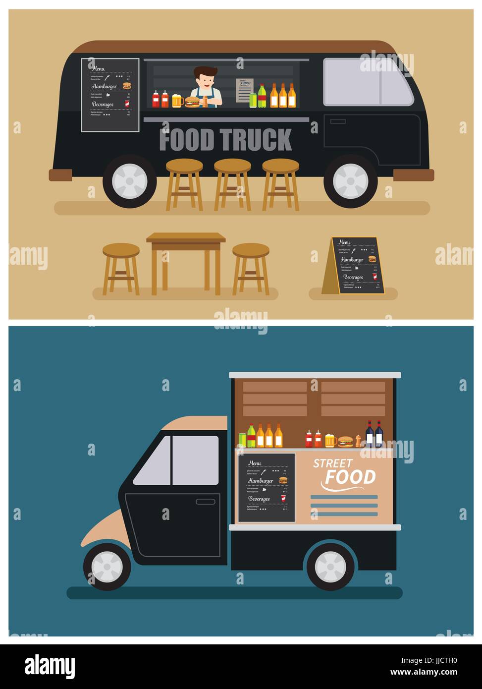 food truck flat design Stock Vector