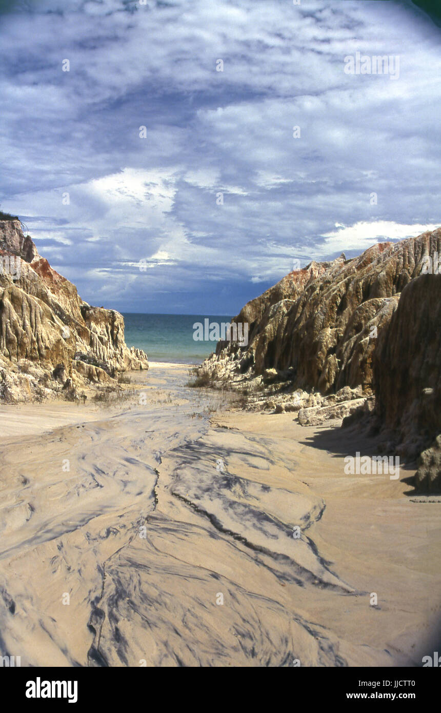 Cliffs of the beaches of Quixaba, Ceará, Brazil Stock Photo