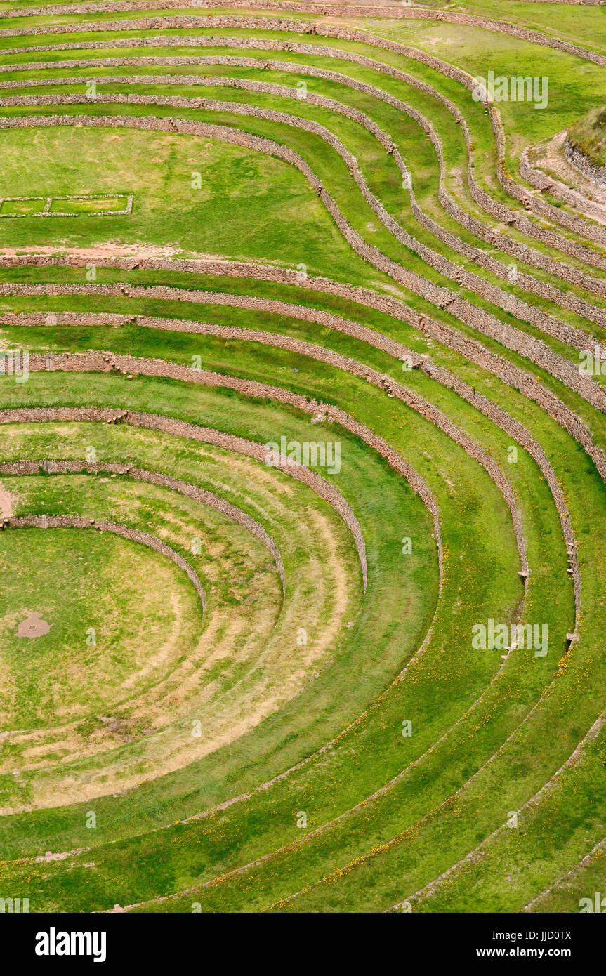 Peru, Moray, ancient Inca circular terraces. Probable there is the ...