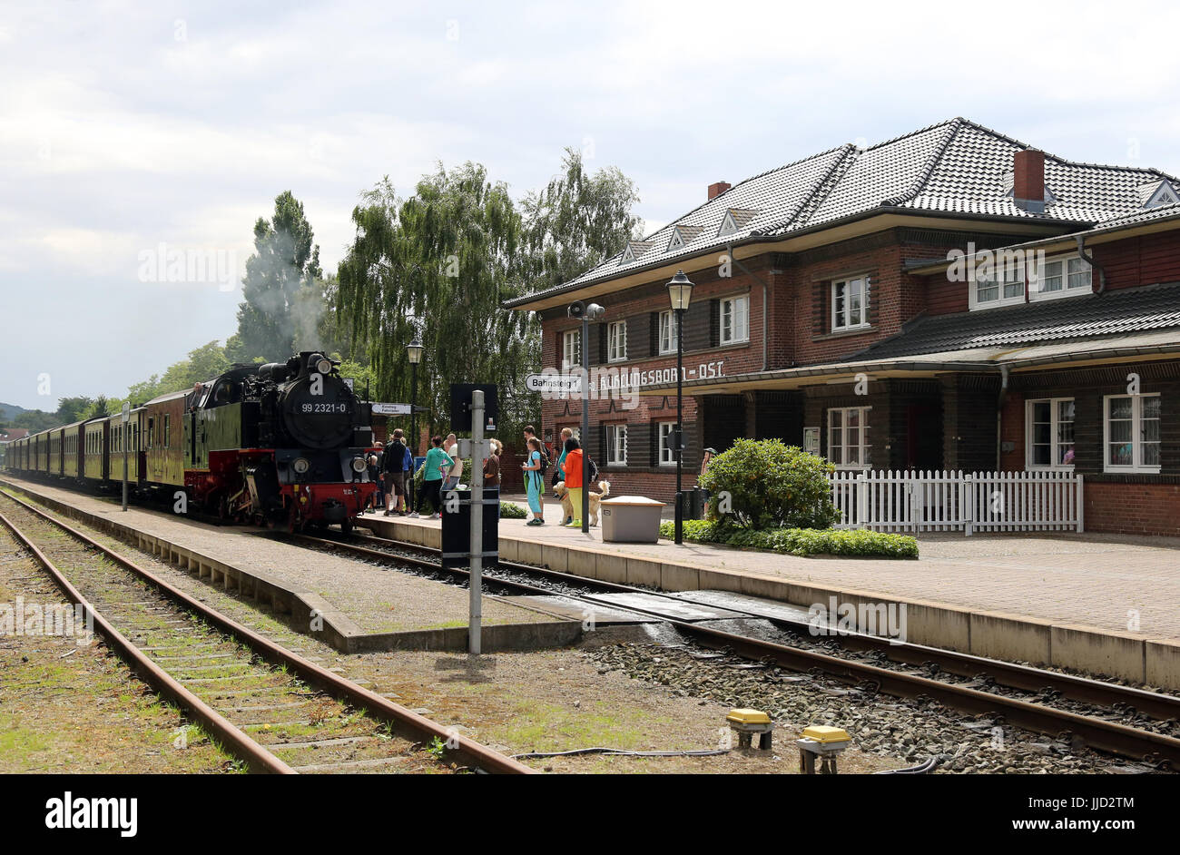 Kuehlungsborn, Germany, Mecklenburgische Baederbahn Molli at the station Kuehlungsborn-Ost Stock Photo