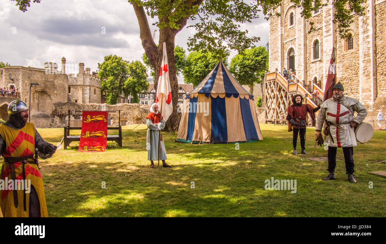 Re-enactment at the Tower of London Stock Photo