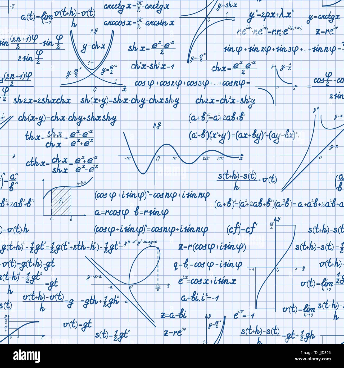 Math formulas seamless pattern, hand drawn, mathematical equations, vector  illustration Stock Vector Image & Art - Alamy