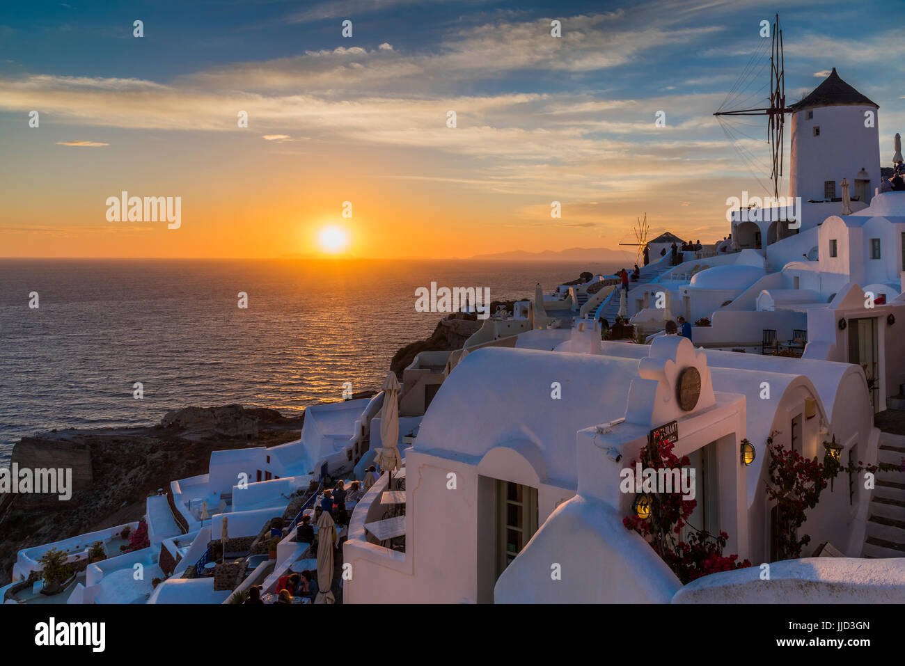Sunset view, Oia, Santorini, South Aegean, Greece Stock Photo