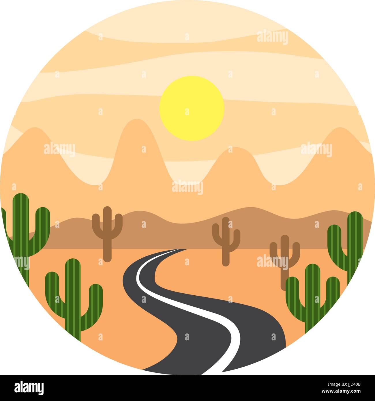 beautiful landscape with way vector illustration design Stock Vector ...