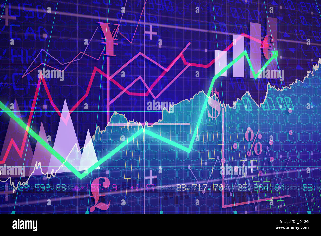 Red arrow against graph Stock Photo - Alamy