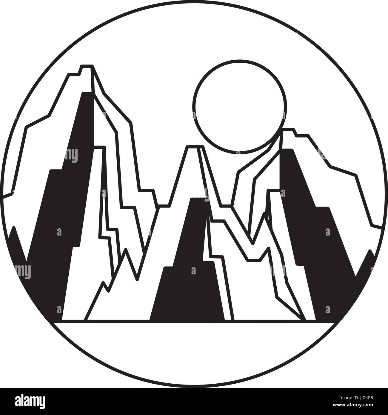 beautiful landscape with mountains vector illustration design Stock ...