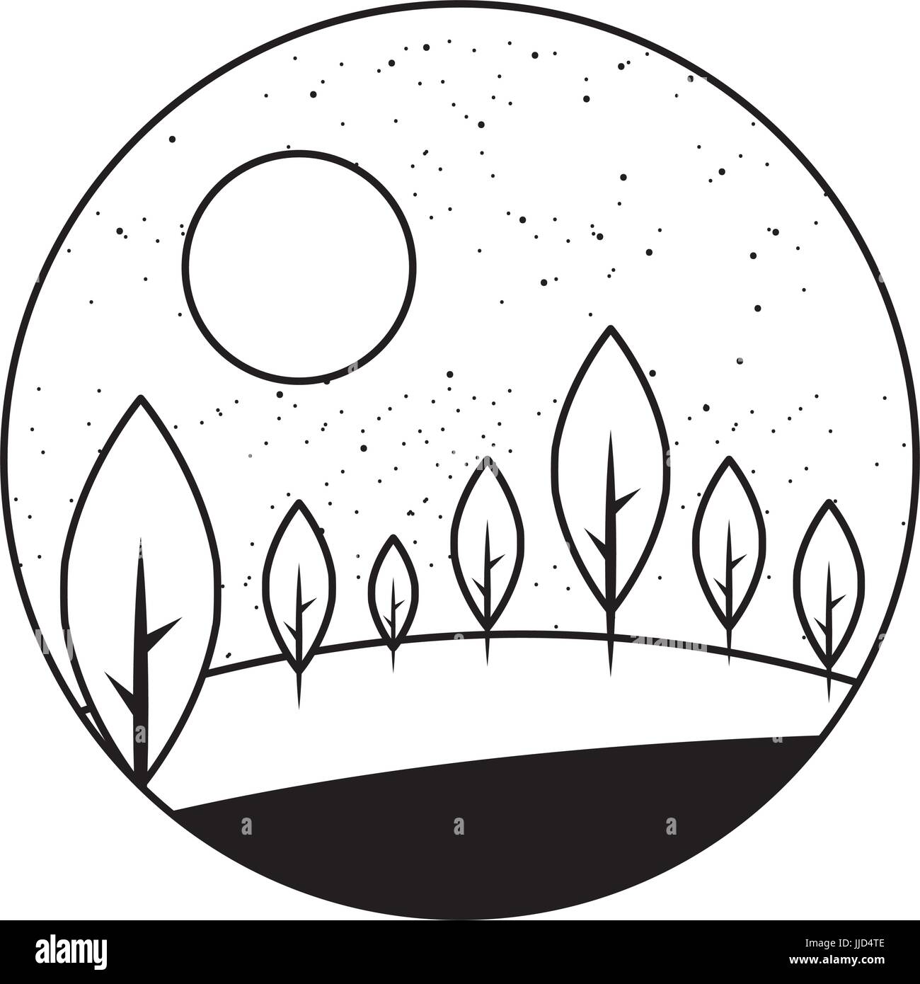 beautiful forest landscape icon vector illustration design Stock Vector ...
