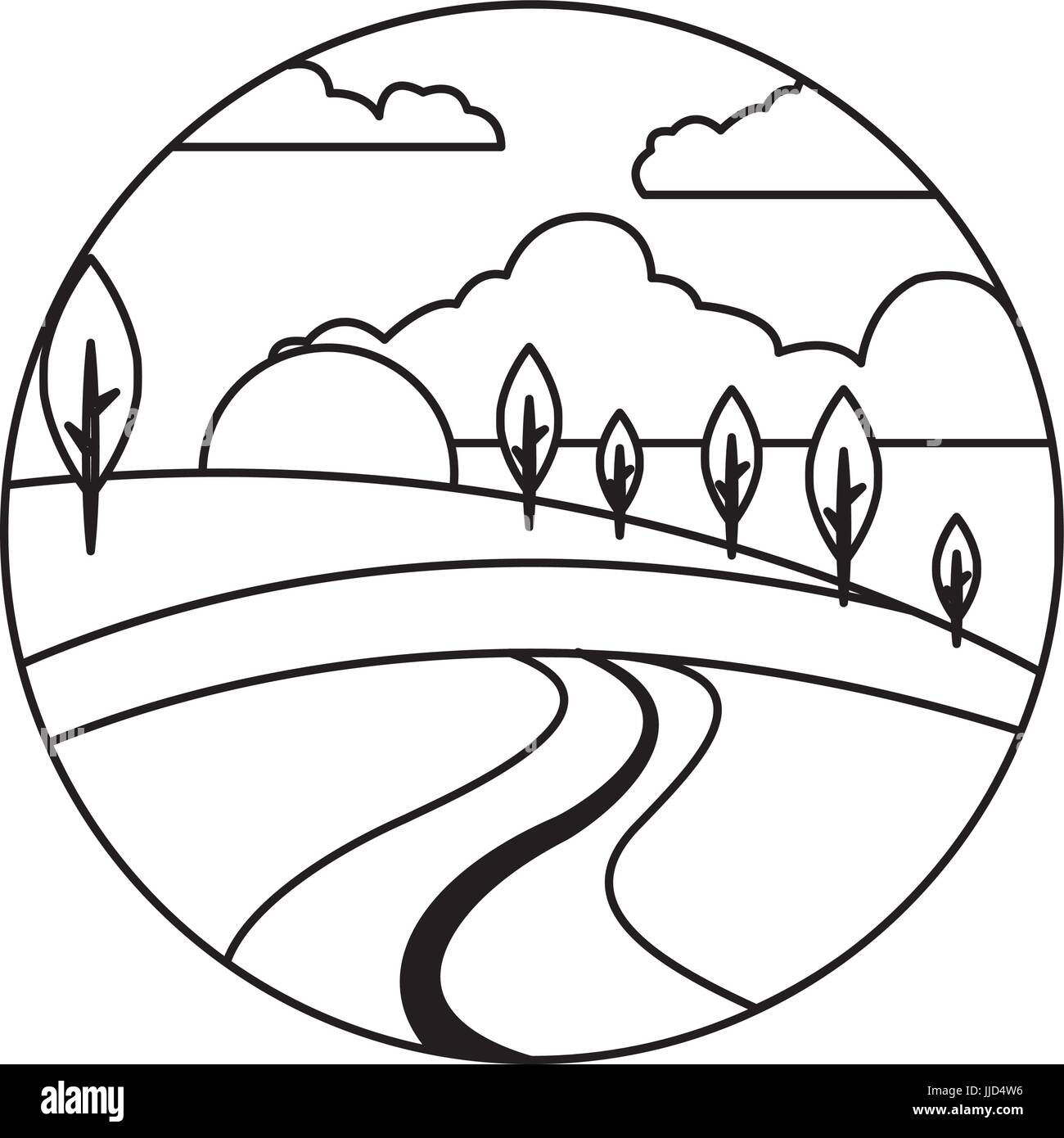 beautiful forest landscape icon vector illustration design Stock Vector ...