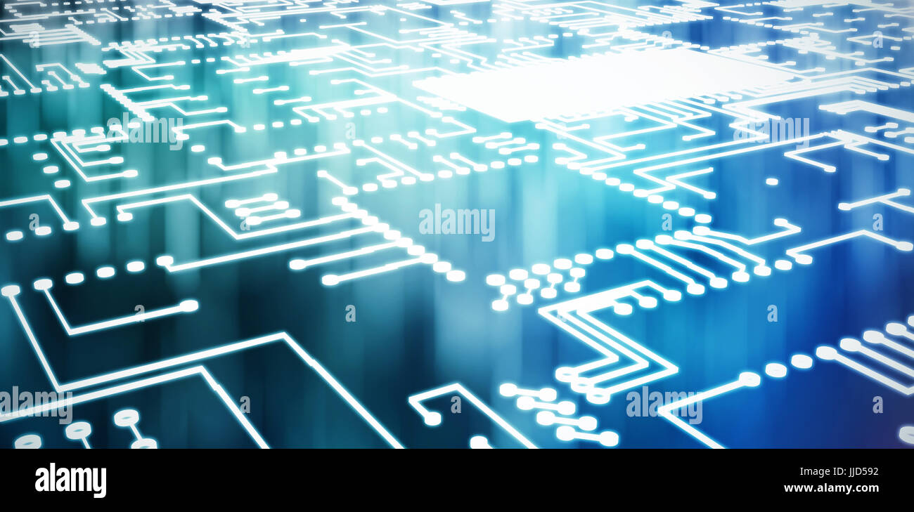 Blue electronic circuit board circle hi-res stock photography and ...