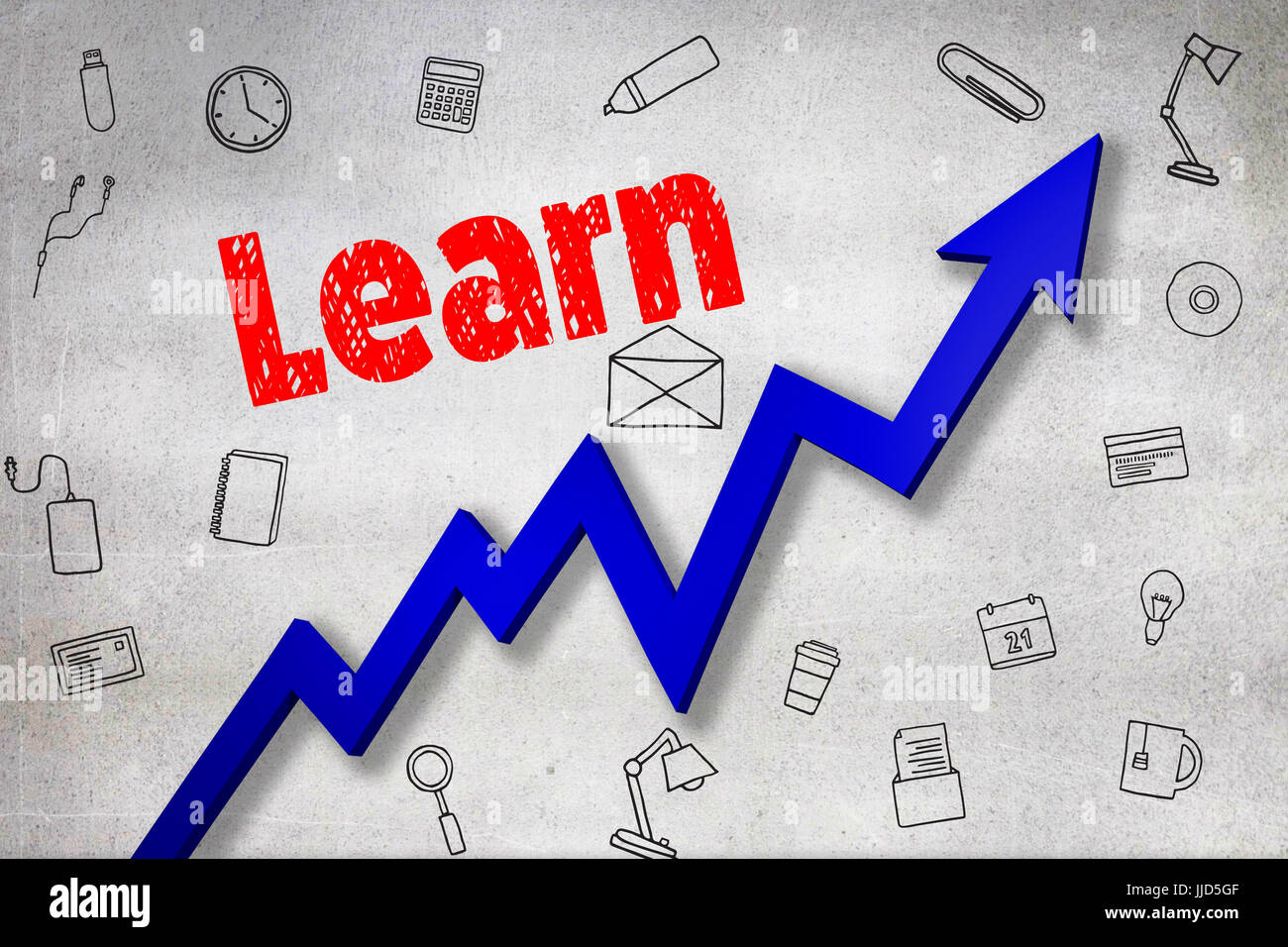 Message. Learn Image Digitally generated image of Learn text against black wall Stock Photo ...