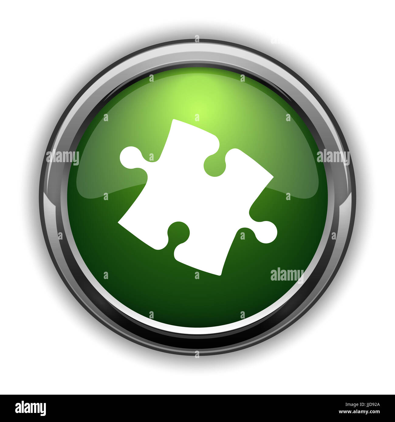 Puzzle piece icon. Puzzle piece website button on white background ...