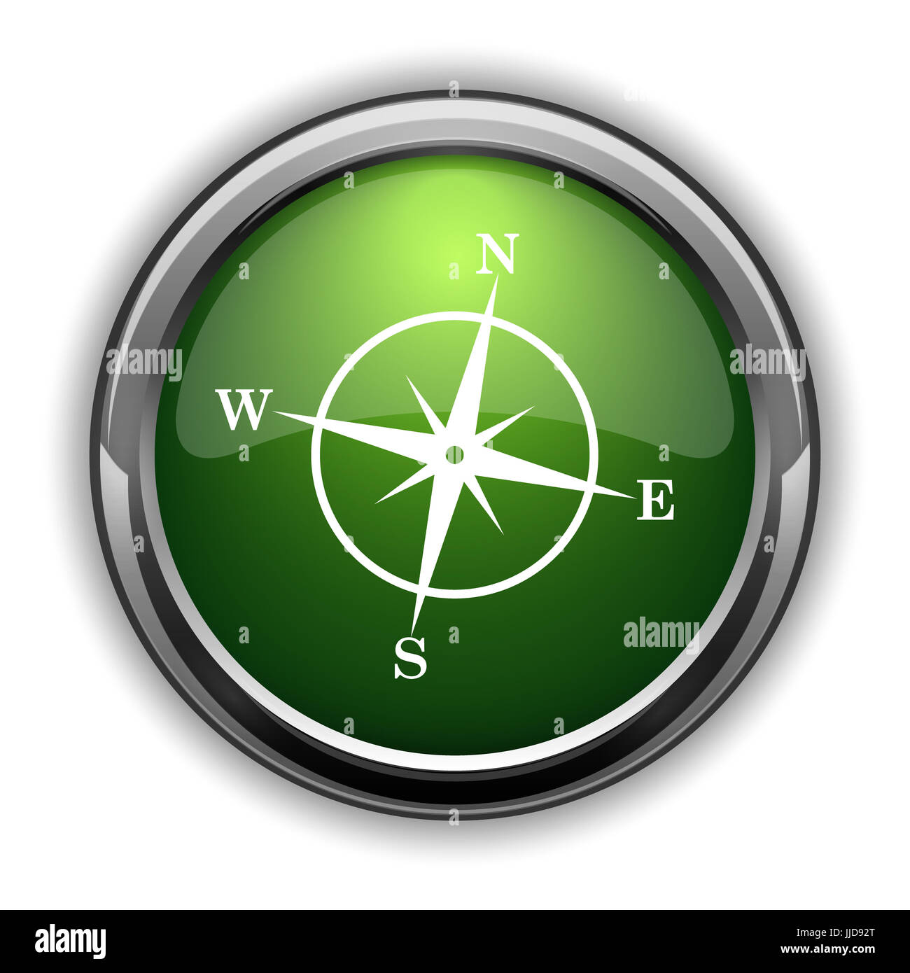 Compass icon. Compass website button on white background Stock Photo ...