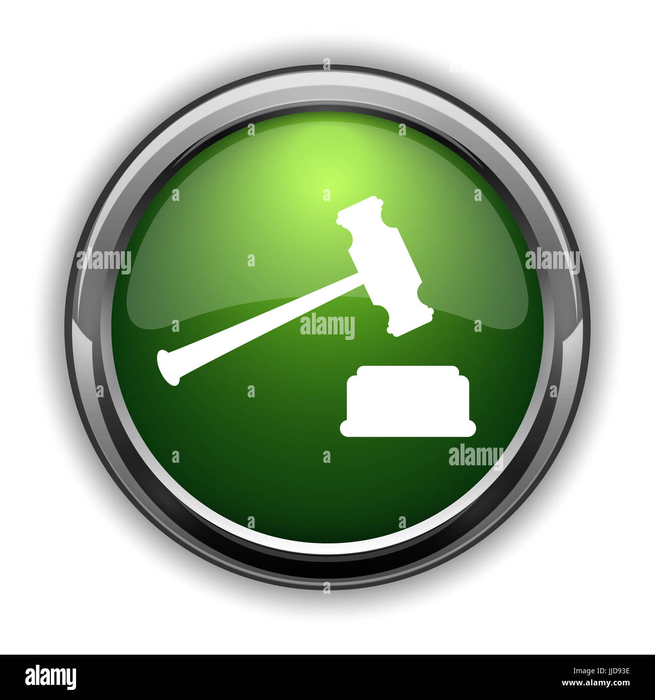 Judge hammer icon. Judge hammer website button on white background