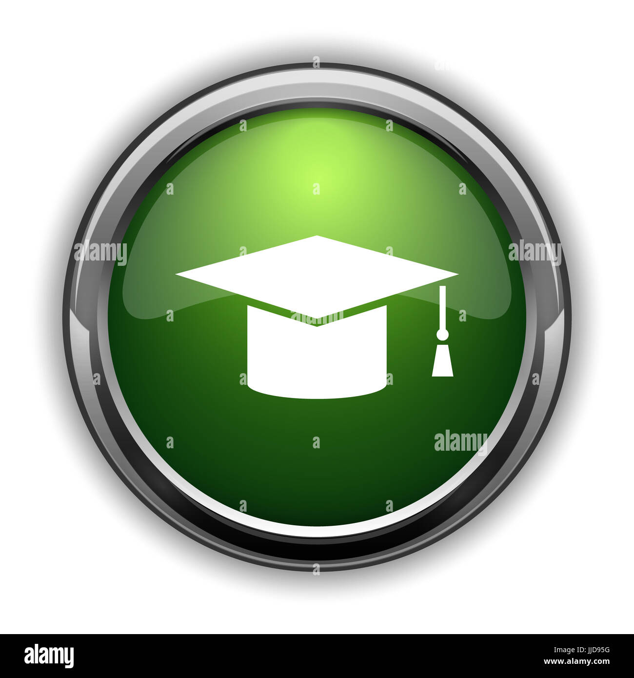 Graduation icon. Graduation website button on white background Stock ...